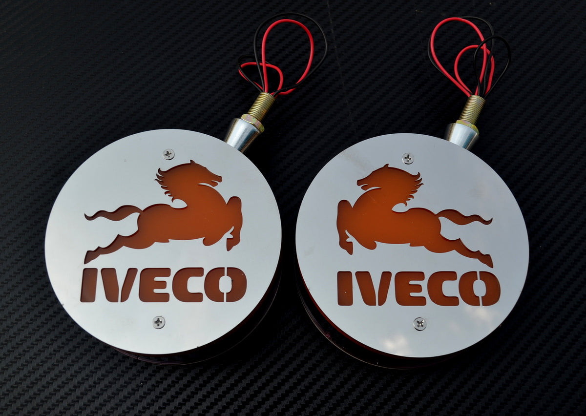 LED φως σήμανσης καθρέφτη κατάλληλο για IVECO – Κίτρινο/Κόκκινο, 24V, Διάμετρος 100 mm