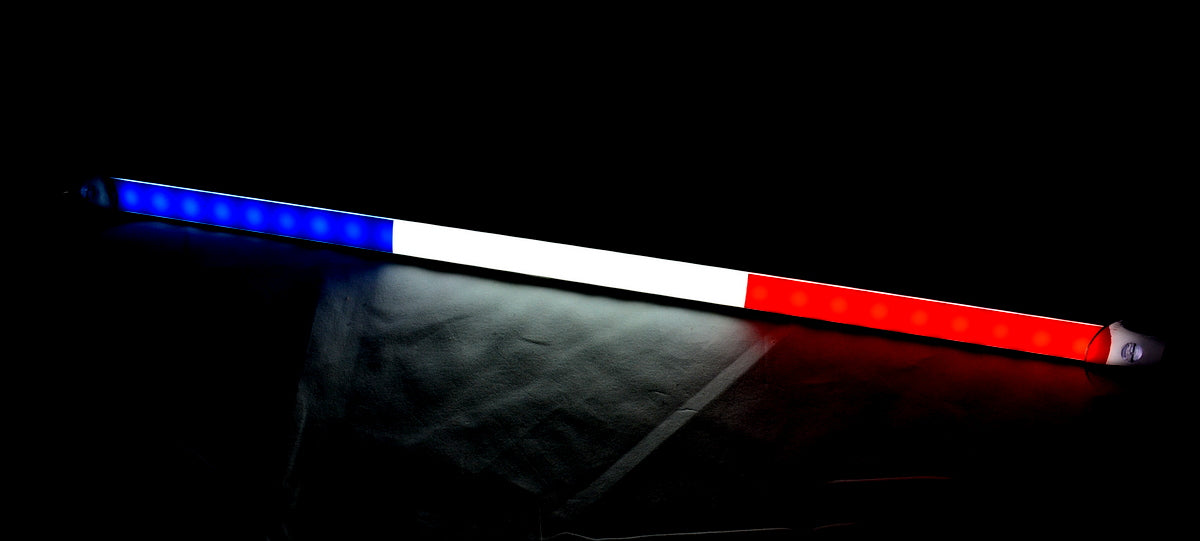 LED μπάρα φωτισμού – 75 cm, Μπλε/Λευκό/Κόκκινο, 12/24V πολύχρωμο προειδοποιητικό φως