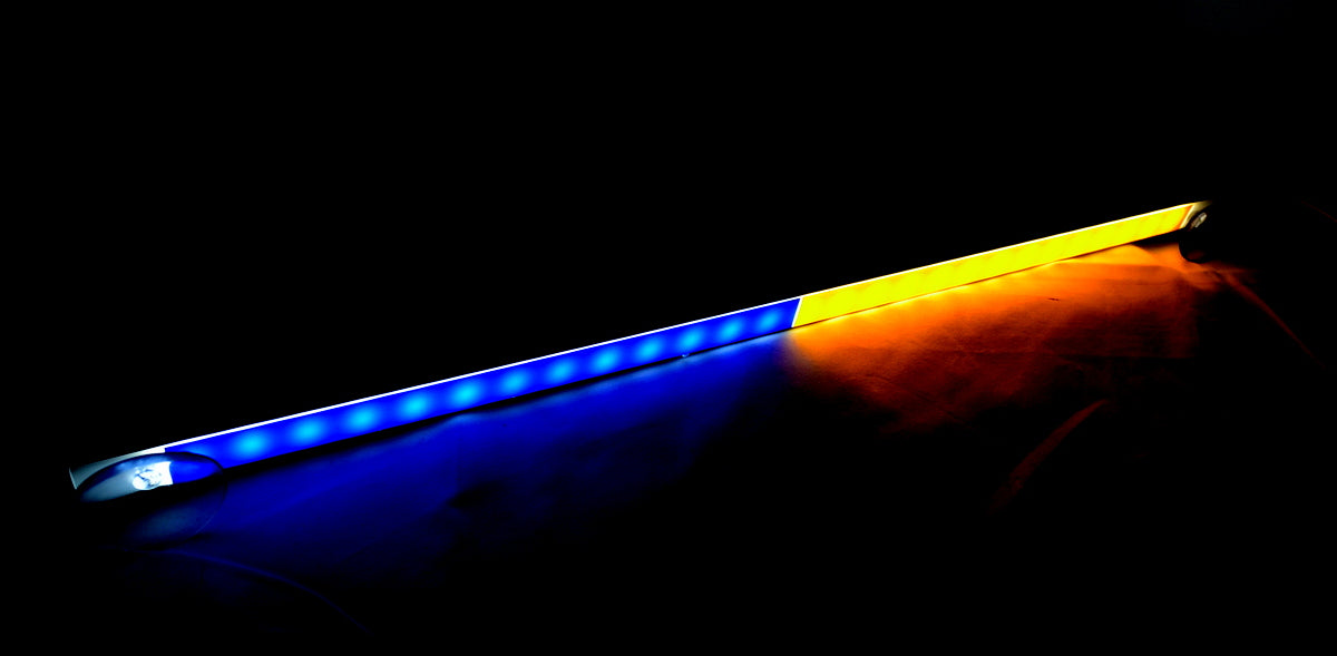 LED μπάρα φώτων – 75 cm Irish πορτοκαλί/λευκό/πράσινο 12/24 V βοηθητικό προειδοποιητικό/θέσης φως