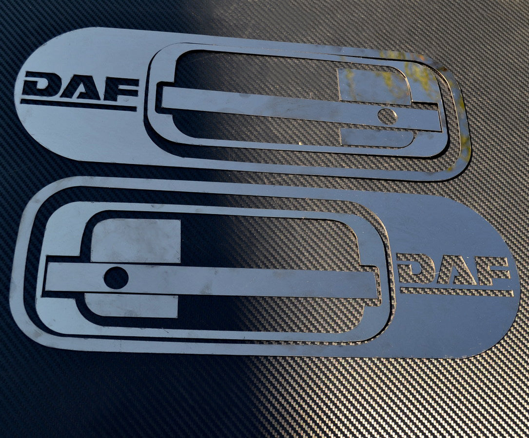 Door Handle Mirror Trim Set – Black Stainless Steel, suitable for DAF XF 95–105