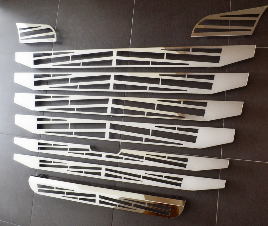 Kit d’enjoliveurs de calandre avant – adapté pour Scania R 2010–2016, jeu de 9 pièces en acier inoxydable