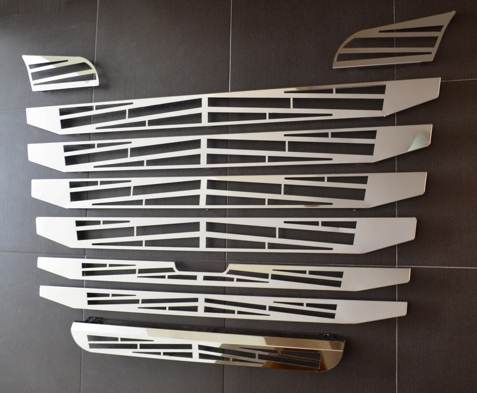 Kit d’enjoliveurs de calandre avant – adapté pour Scania R 2010–2016, jeu de 9 pièces en acier inoxydable