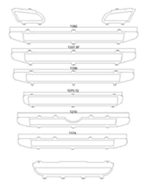 Jeu d’encadrements de calandre avant – 9 pièces, inox, adapté pour Scania R 2010–2016 cabine large