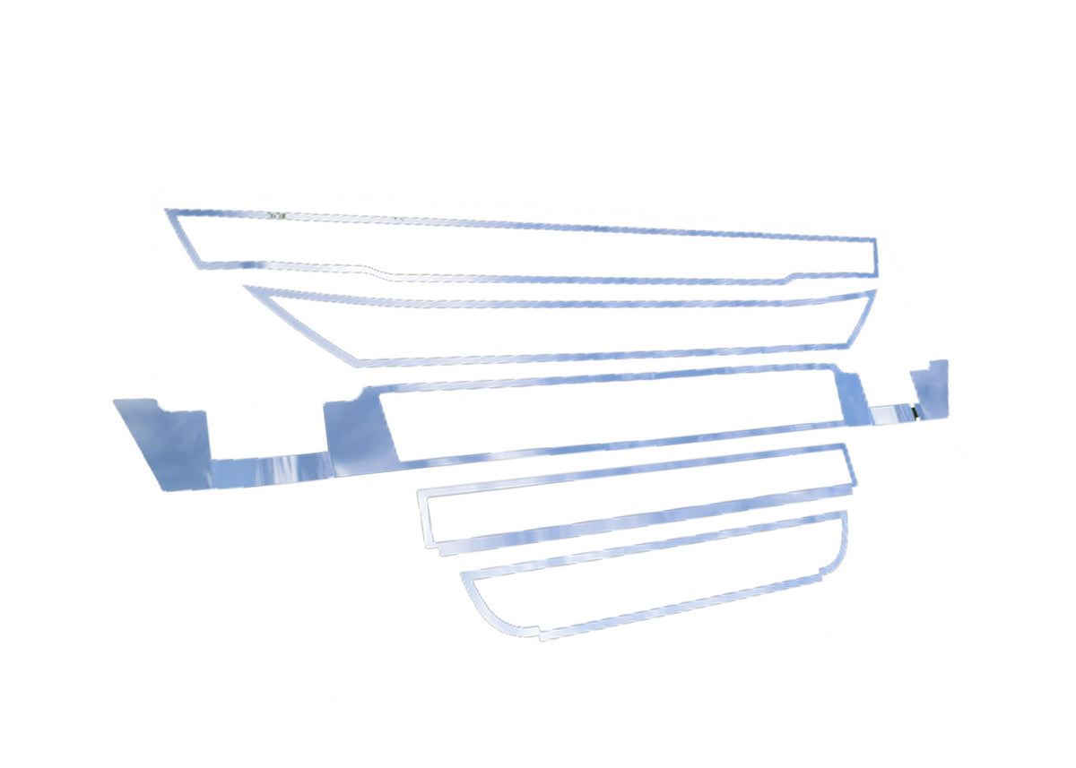 Комплект лайсни за предна решетка – подходящ за Iveco Hi Way, неръждаема стомана, 5 части, без сензор