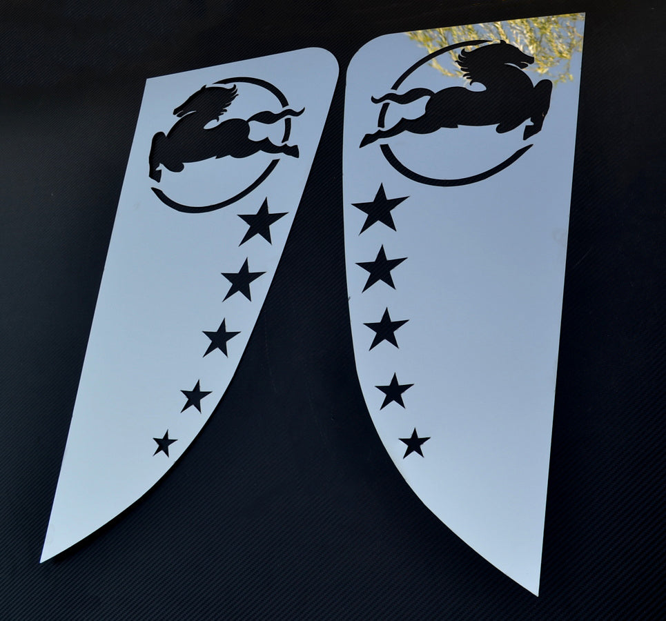 Jeu de décorations de vitre de couchette – adapté pour Iveco Hi Way/Stralis, 2 pièces, acier inoxydable, 685 x 310 mm