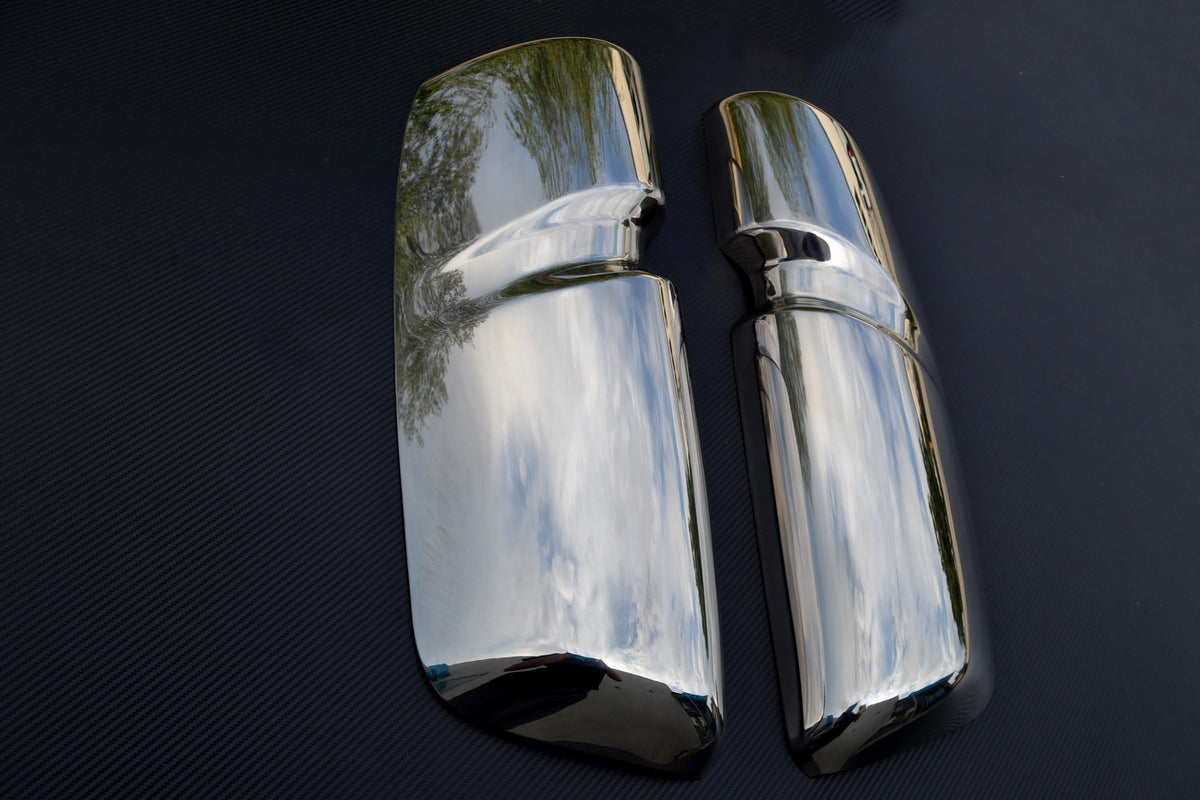 Coques de rétroviseurs – Acier inoxydable, adapté pour Iveco S-Way, 647 x 220 mm, jeu de 2