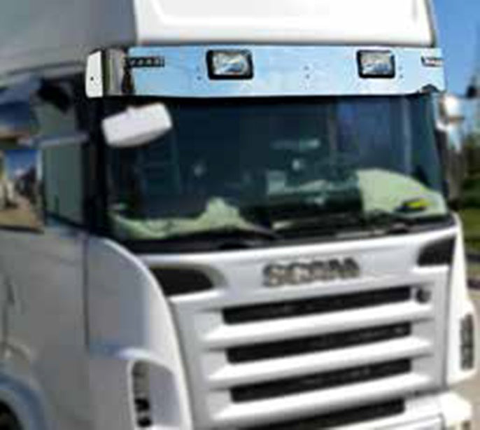 Wide Stainless Steel Sun Visor – suitable for Scania 1998–2014