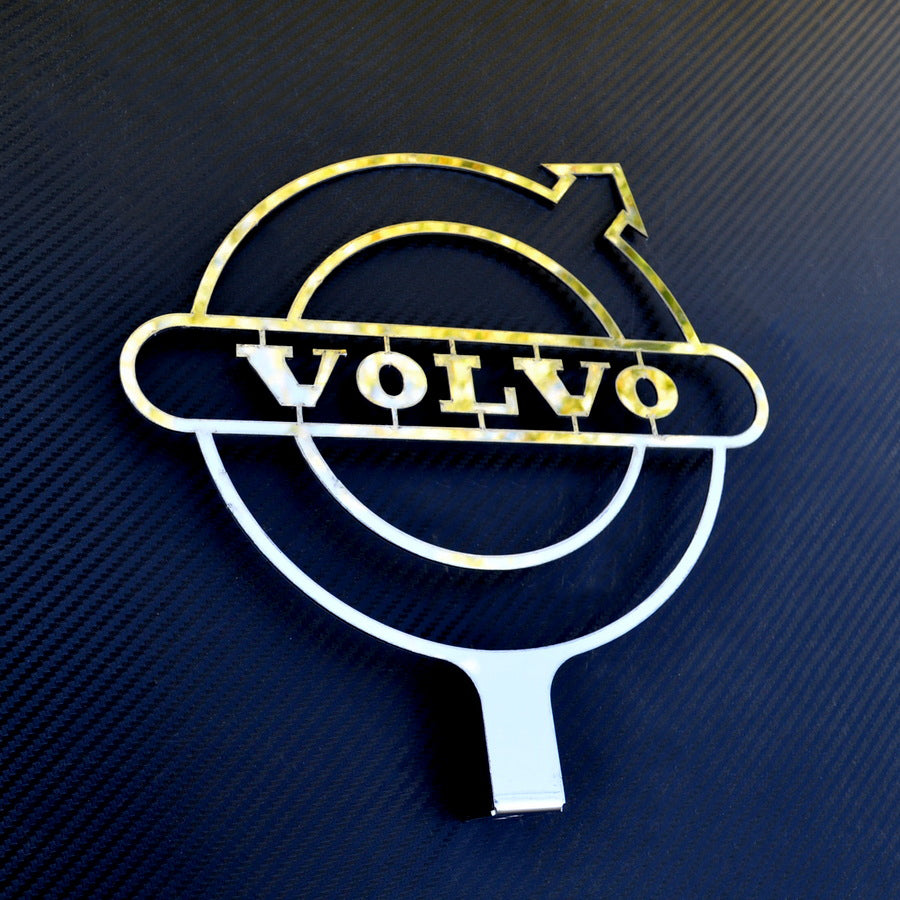 Edelstahl-Armaturenbrett-Dekoration – geeignet für Volvo Logo, 235 x 235 mm