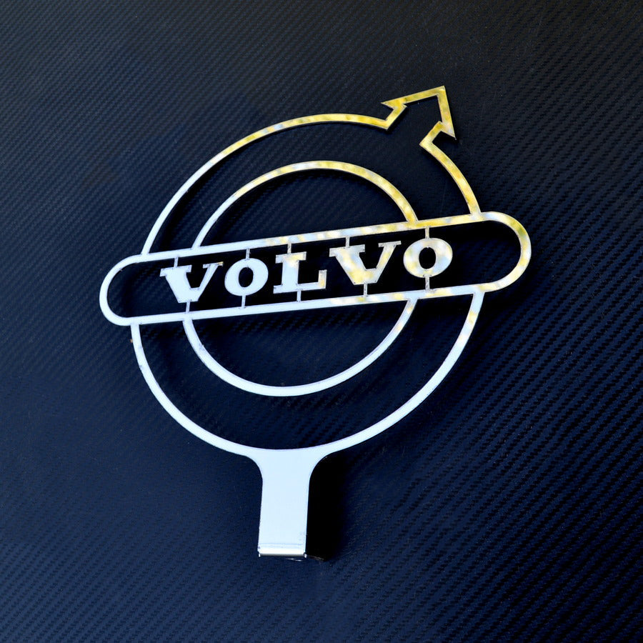 Edelstahl-Armaturenbrett-Dekoration – geeignet für Volvo Logo, 235 x 235 mm