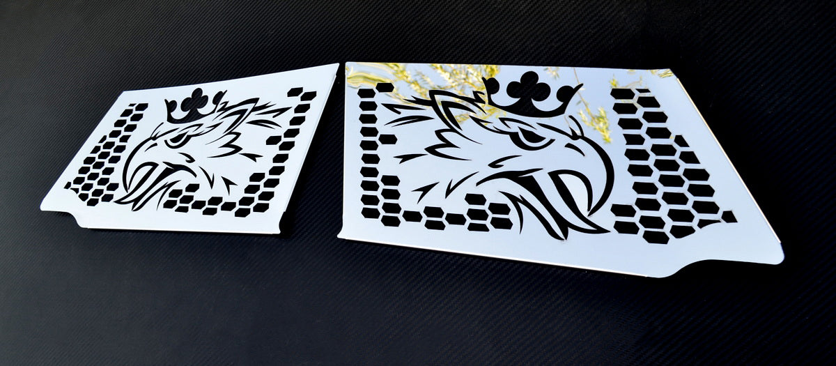 Small Kidney Grille Decorations with Griffin Logo – Stainless Steel, suitable for Scania S/R/G 2016+, with Fog Lights