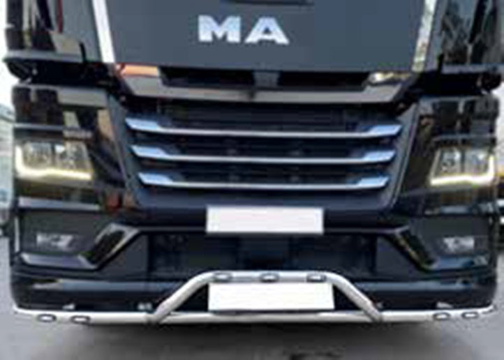 Arceau de protection avant sous pare-chocs – Pleine largeur, 60 mm, au-dessus de la plaque d’immatriculation, adapté pour MAN TGX 2021+