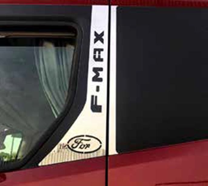 Jeu de caches de montant latéral adapté pour Ford F-Max – Acier inoxydable poli miroir