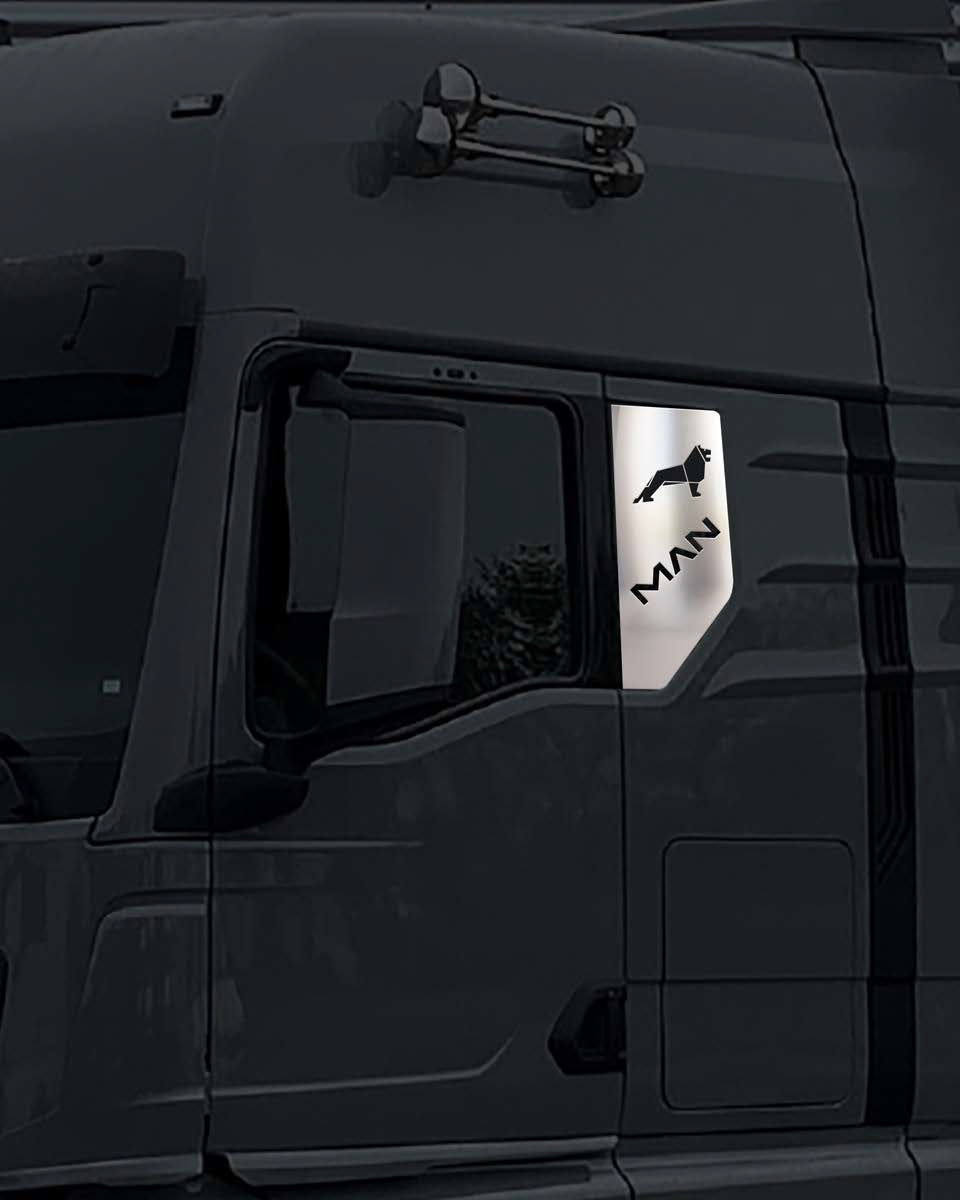 Encadrement de vitre de cabine couchette en acier inoxydable – adapté pour MAN TGX 2021+