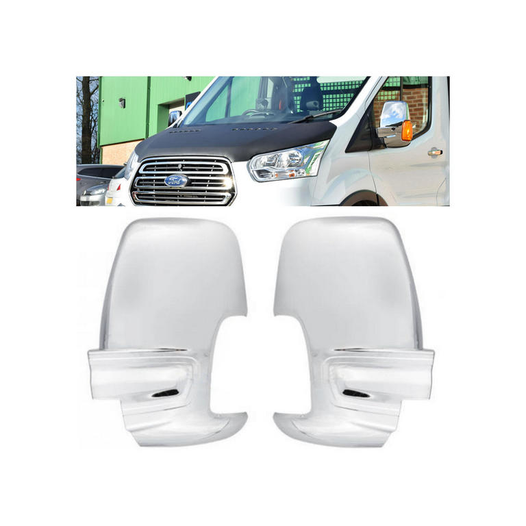 Coques de rétroviseurs chromées – adapté pour Ford Transit 2014+, plastique ABS