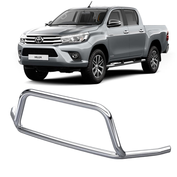 Pare-buffle avant – adapté pour Toyota Hilux 2015–2020, acier inoxydable, Ø76 mm