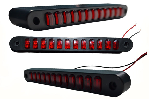 Longue veilleuse à LED néon, rouge, 19,5 cm, 12 LED, 12/24 V