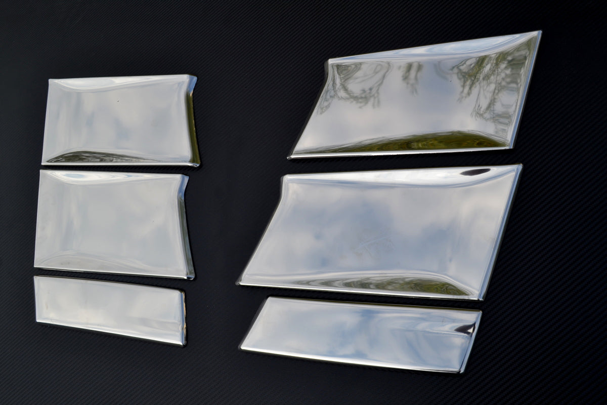 Σετ επενδύσεων γωνιών μάσκας – κατάλληλο για Scania R450 2016+, ανοξείδωτο ατσάλι, 6 τεμάχια