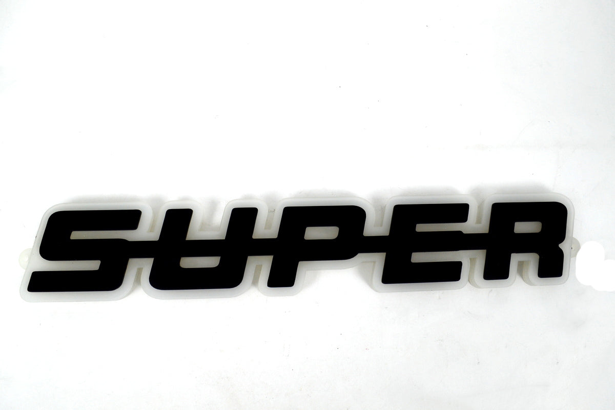 Φωτιζόμενη πινακίδα καθρέπτη "SUPER" – 24V κόκκινο LED, 400 x 70 x 10 mm για φορτηγά