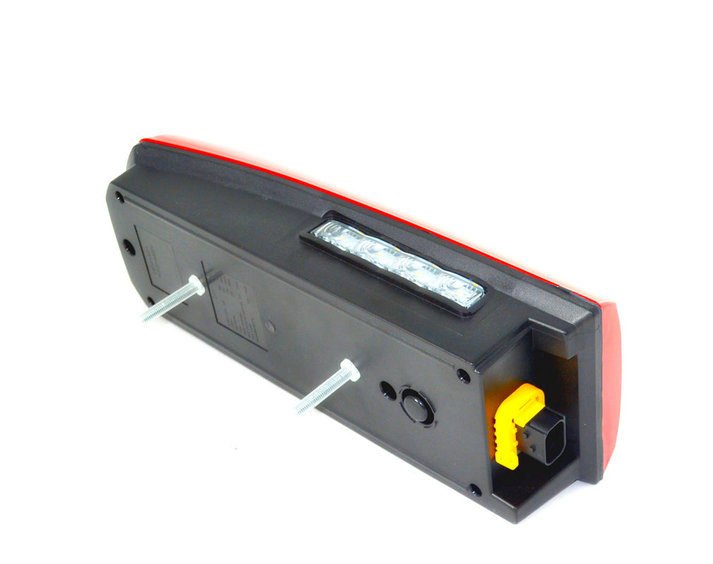 Linke LED-Heckleuchte – geeignet für Mercedes MP4, 24V, 370×130×95 mm, dynamischer Blinker