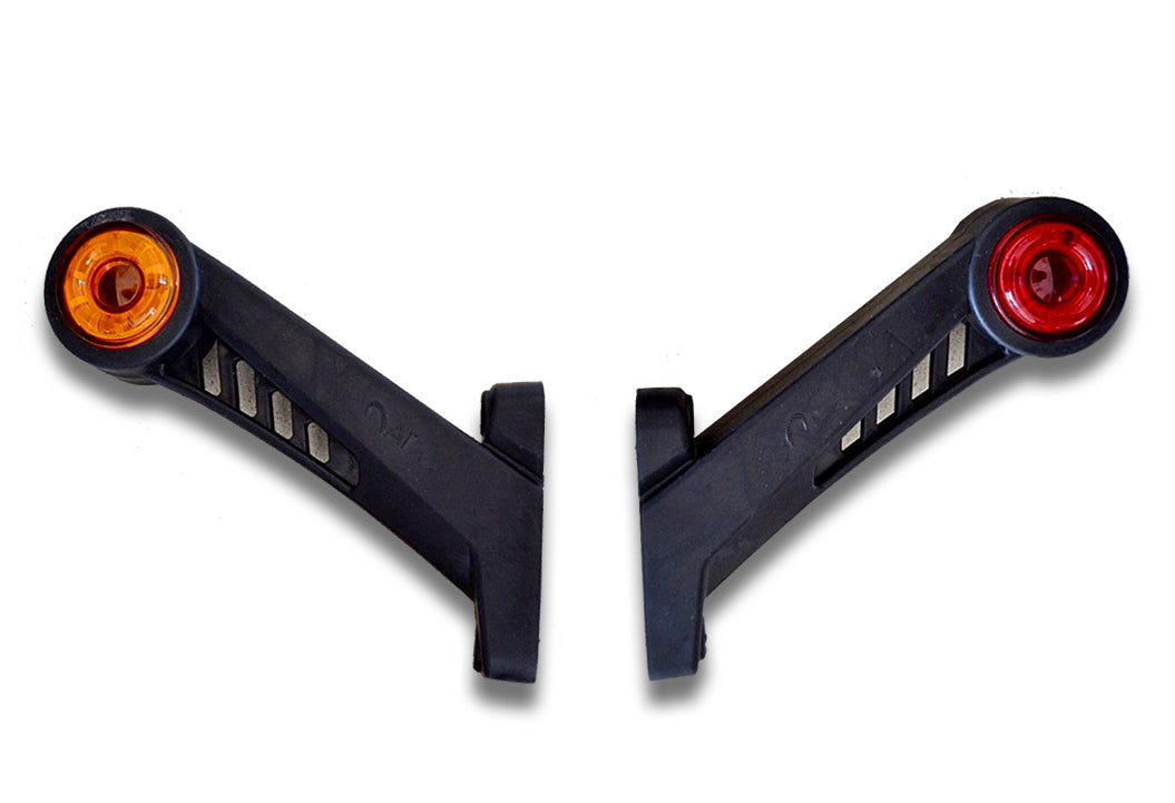 Feu de gabarit latéral LED rouge/jaune 10 LED 24 V 230 x 160 x 5 mm entraxe 80 mm