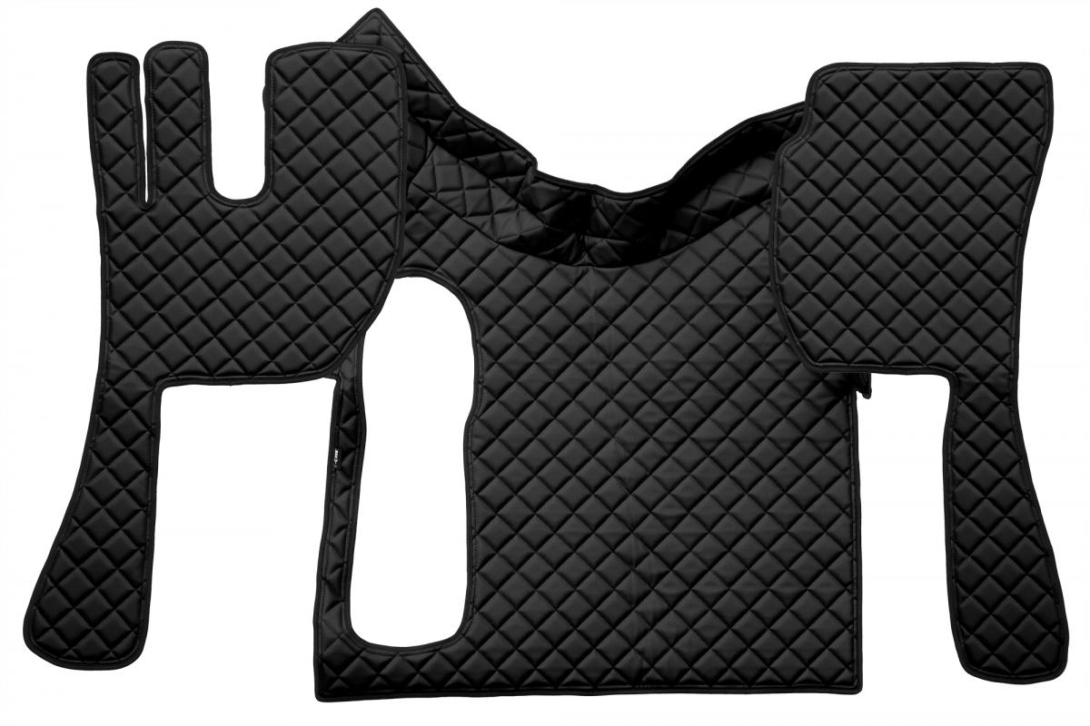 Tapis de sol en cuir – adapté pour Volvo FH12/FH16 (2002–2012), boîte manuelle, noir