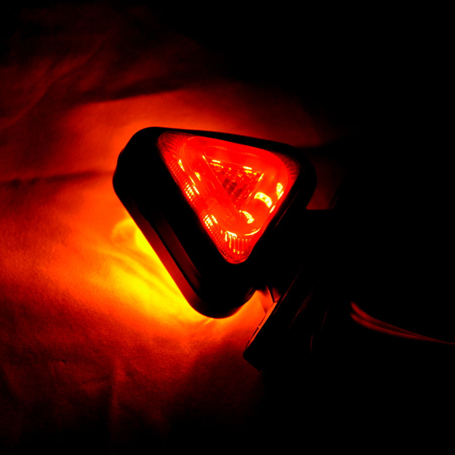 Feu de gabarit LED triangulaire, 18 diodes, rouge/jaune, 12V/24V, cabochon fumé