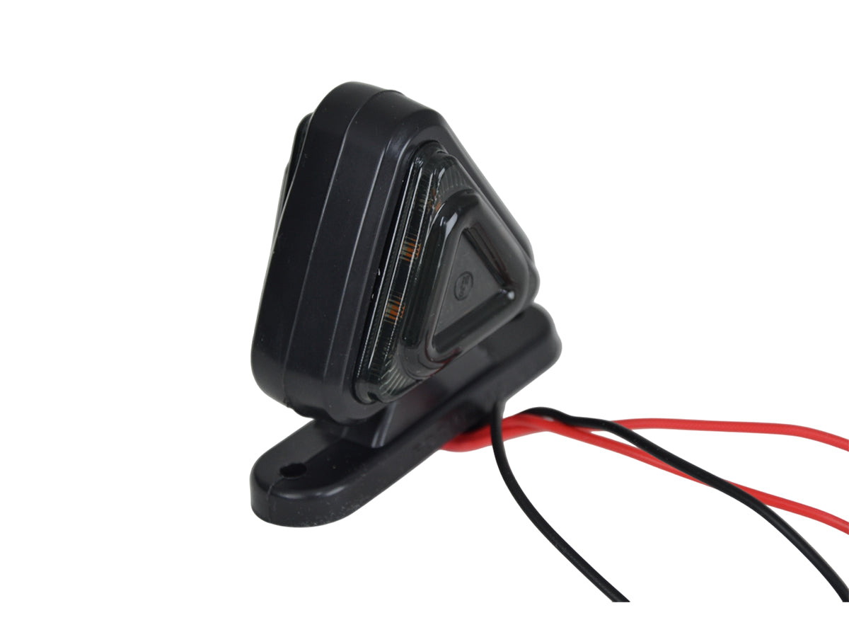 Feu de gabarit LED triangulaire, 18 diodes, rouge/jaune, 12V/24V, cabochon fumé