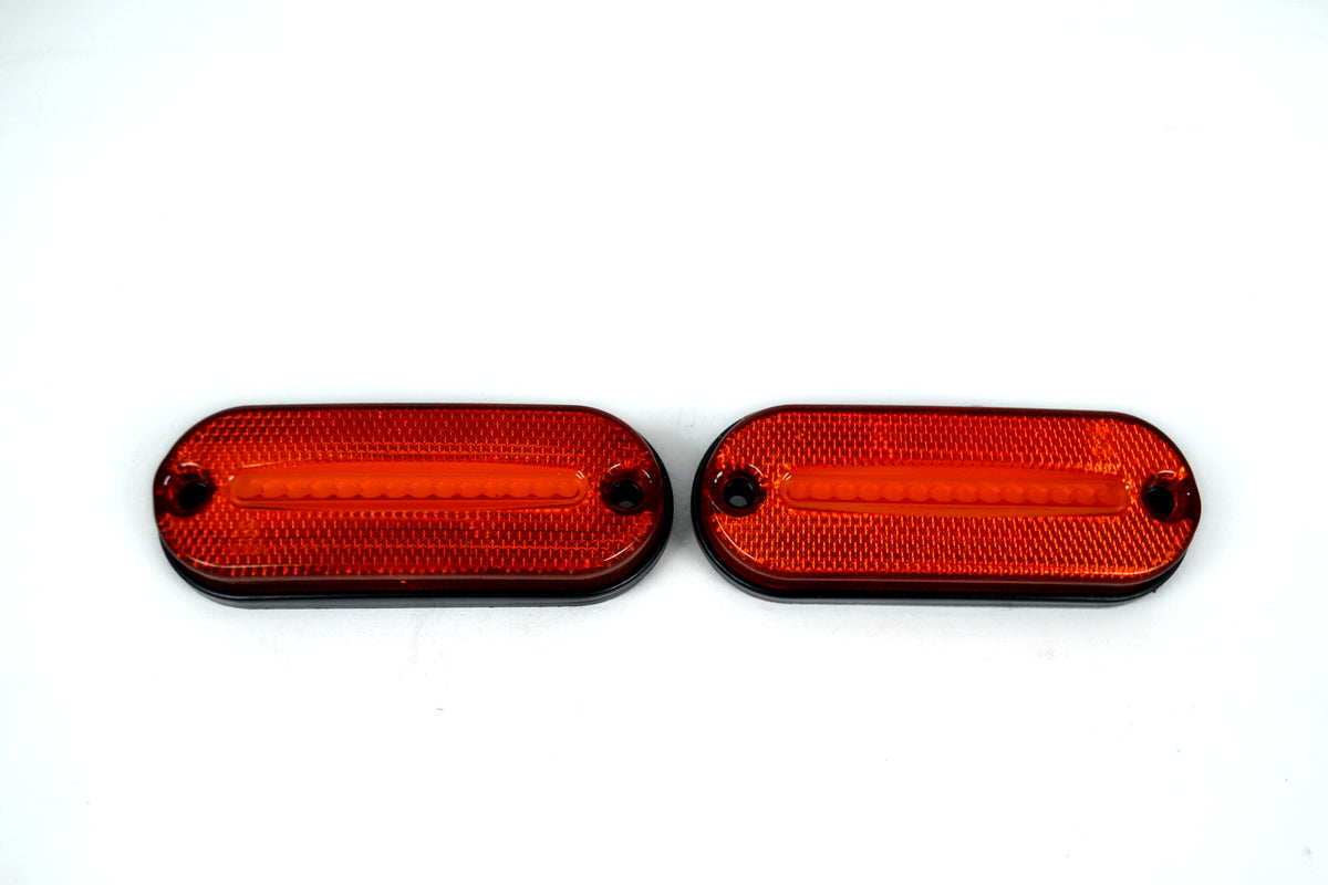 Οβάλ πλαϊνό φως θέσης LED – 20 LED, κεντρικό νεον, κίτρινο