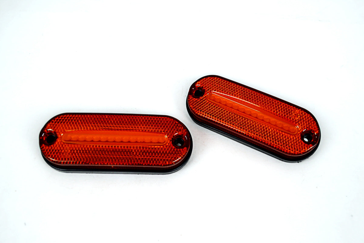 Οβάλ πλαϊνό φως θέσης LED – 20 LED, κεντρικό νεον, κίτρινο