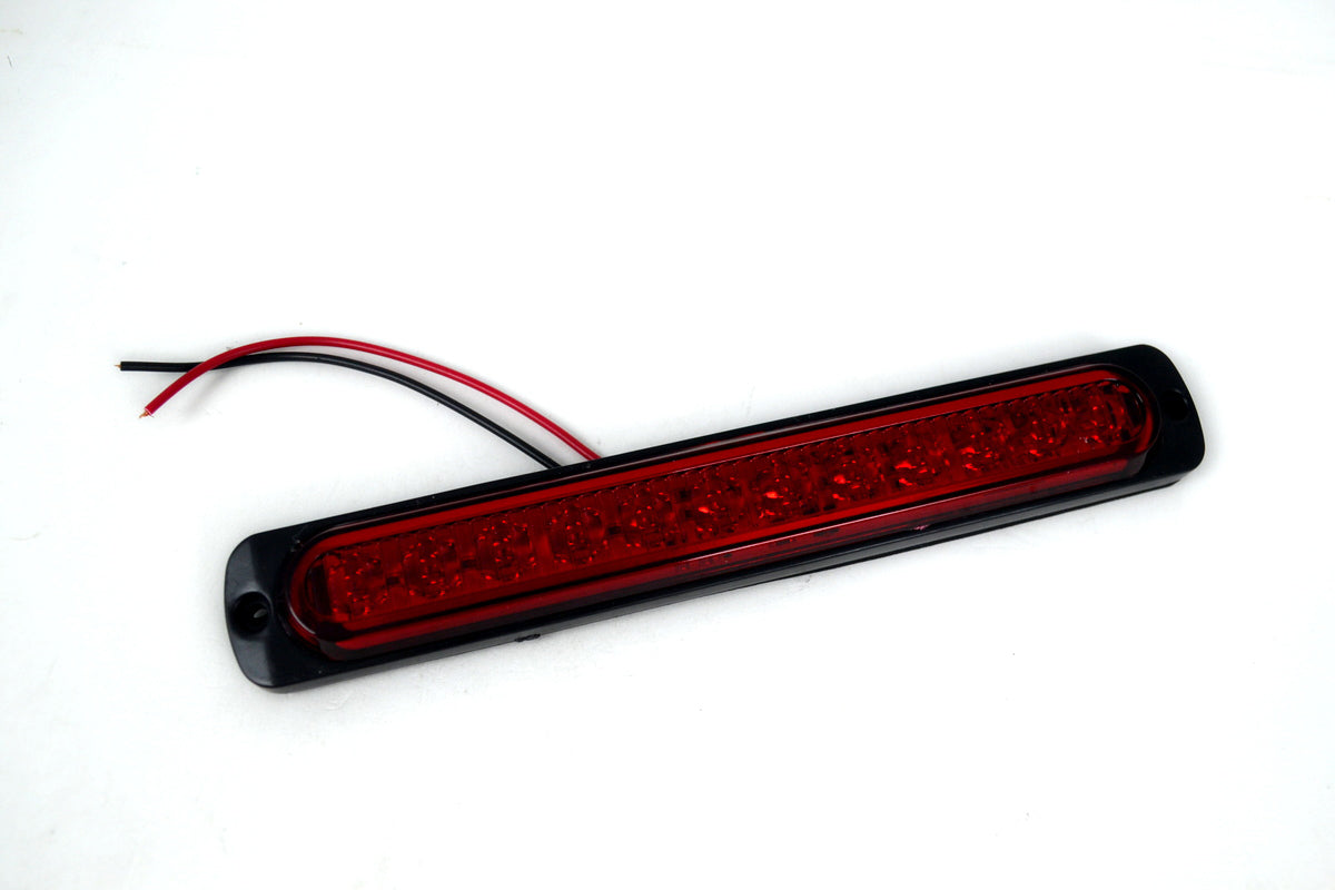 Feu de gabarit LED rouge, 12 diodes, fonction flash, 12/24 V