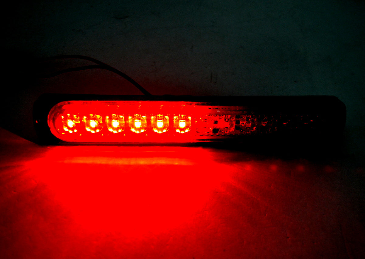 Feu de gabarit LED rouge, 12 diodes, fonction flash, 12/24 V