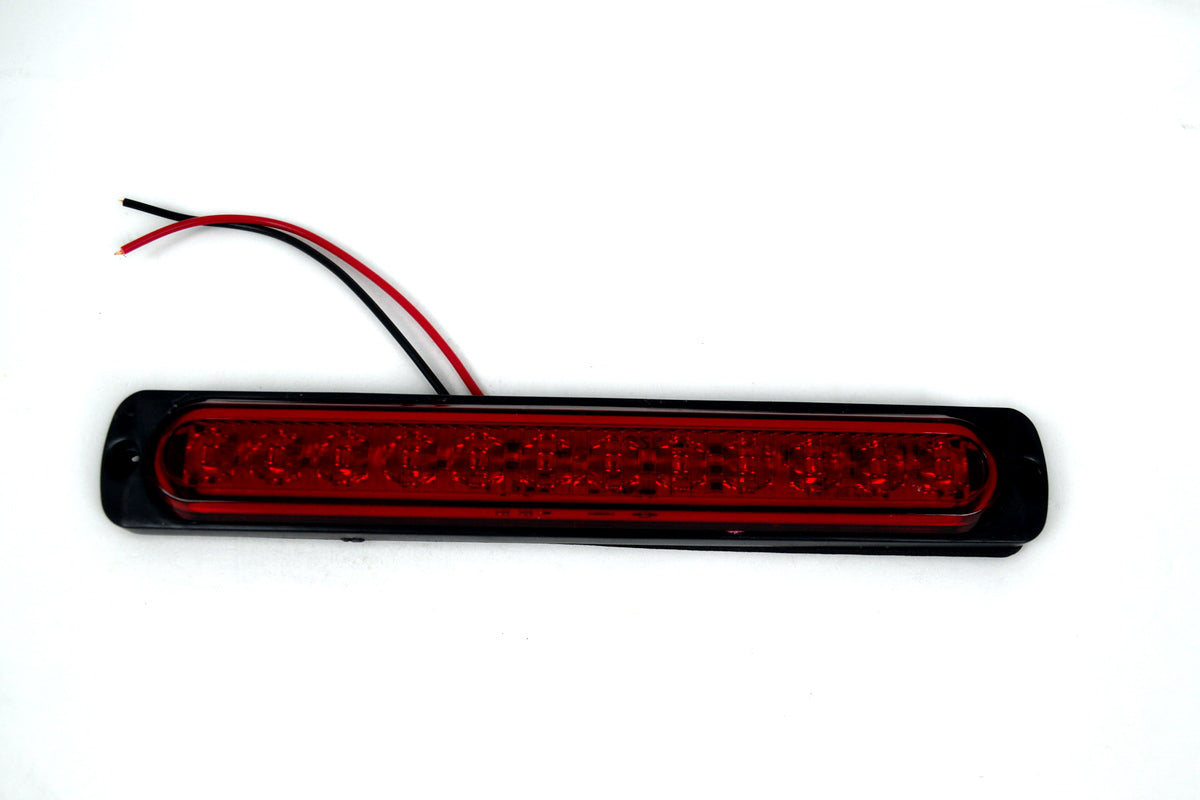Feu de gabarit LED rouge, 12 diodes, fonction flash, 12/24 V