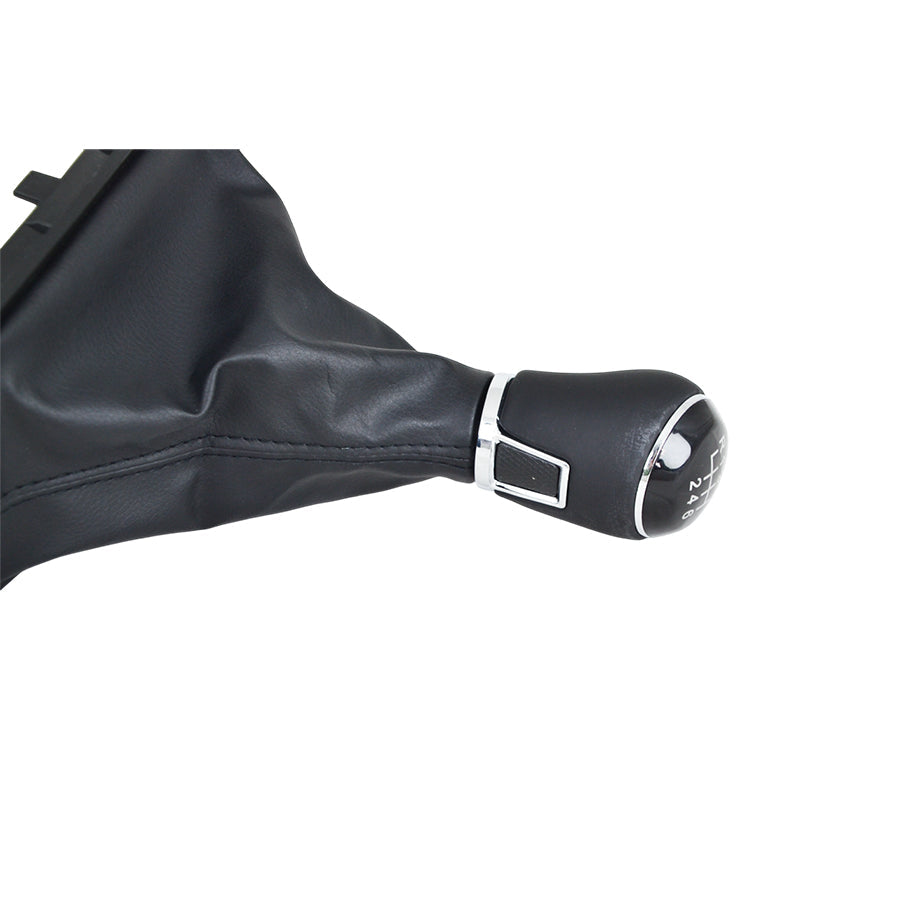 Schaltknauf mit Schaltsack und Grundplatte – geeignet für VW Passat B8 2015–2019, 6-Gang, schwarzes Leder