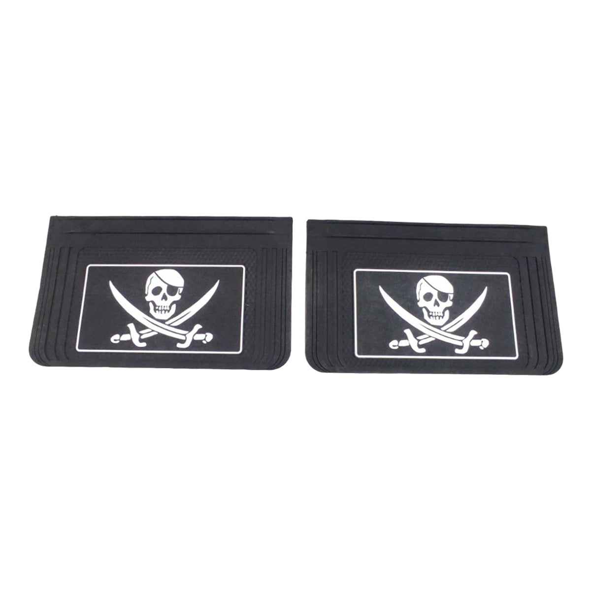 Bavettes noires embossées 40 x 60 cm tête de mort blanche avec sabres – lot de 2