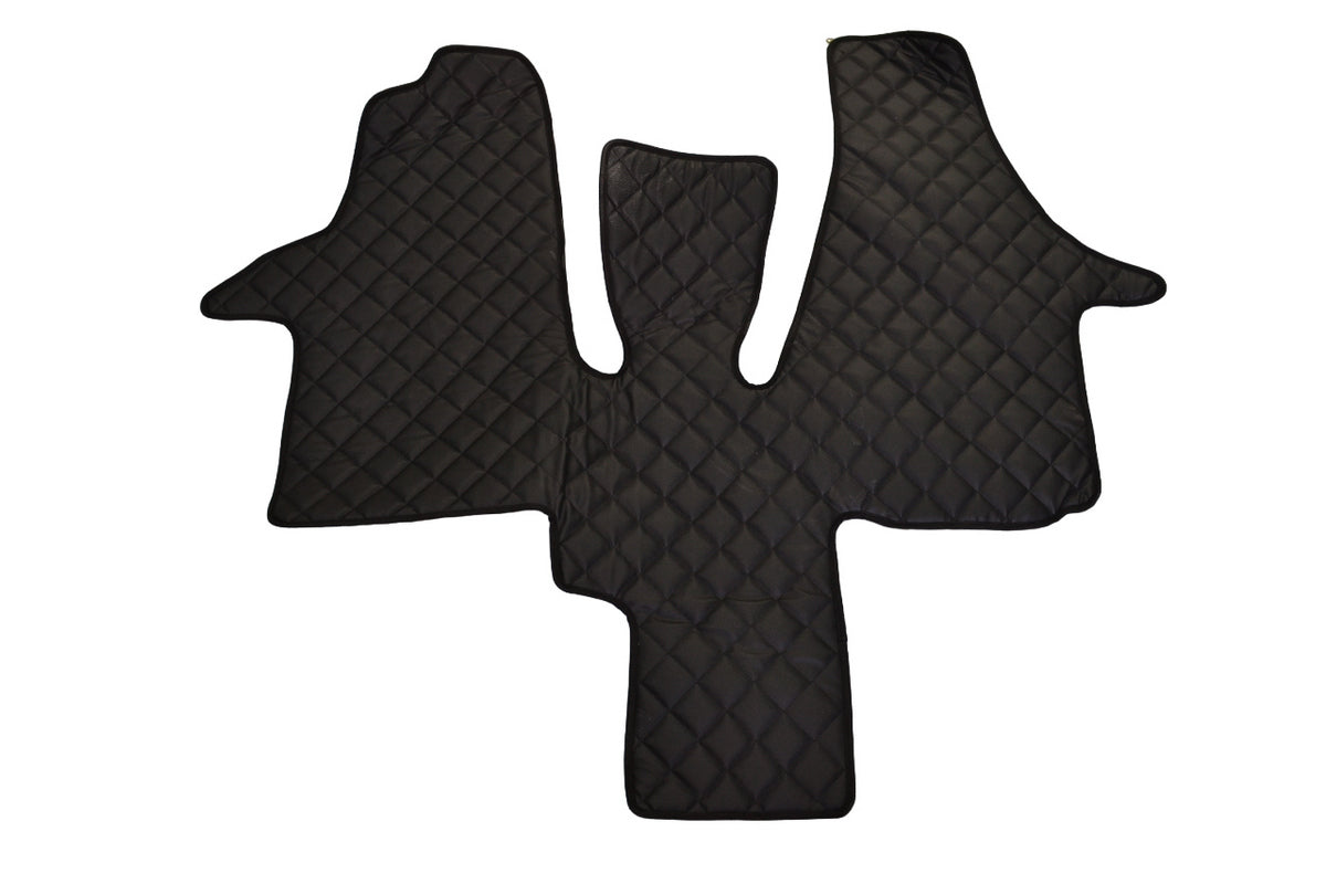 Tapis de sol noirs en cuir synthétique (éco-cuir) – adapté pour VW Multivan 2003–2015, van/minivan