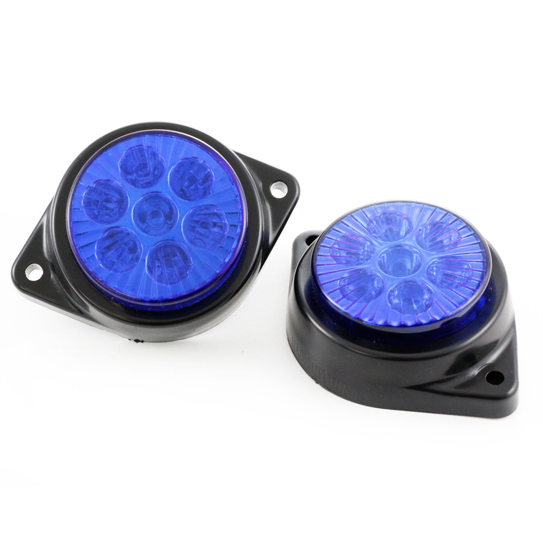 Feu de gabarit rond à LED bleu, 7 diodes, 24V pour véhicules utilitaires et remorques