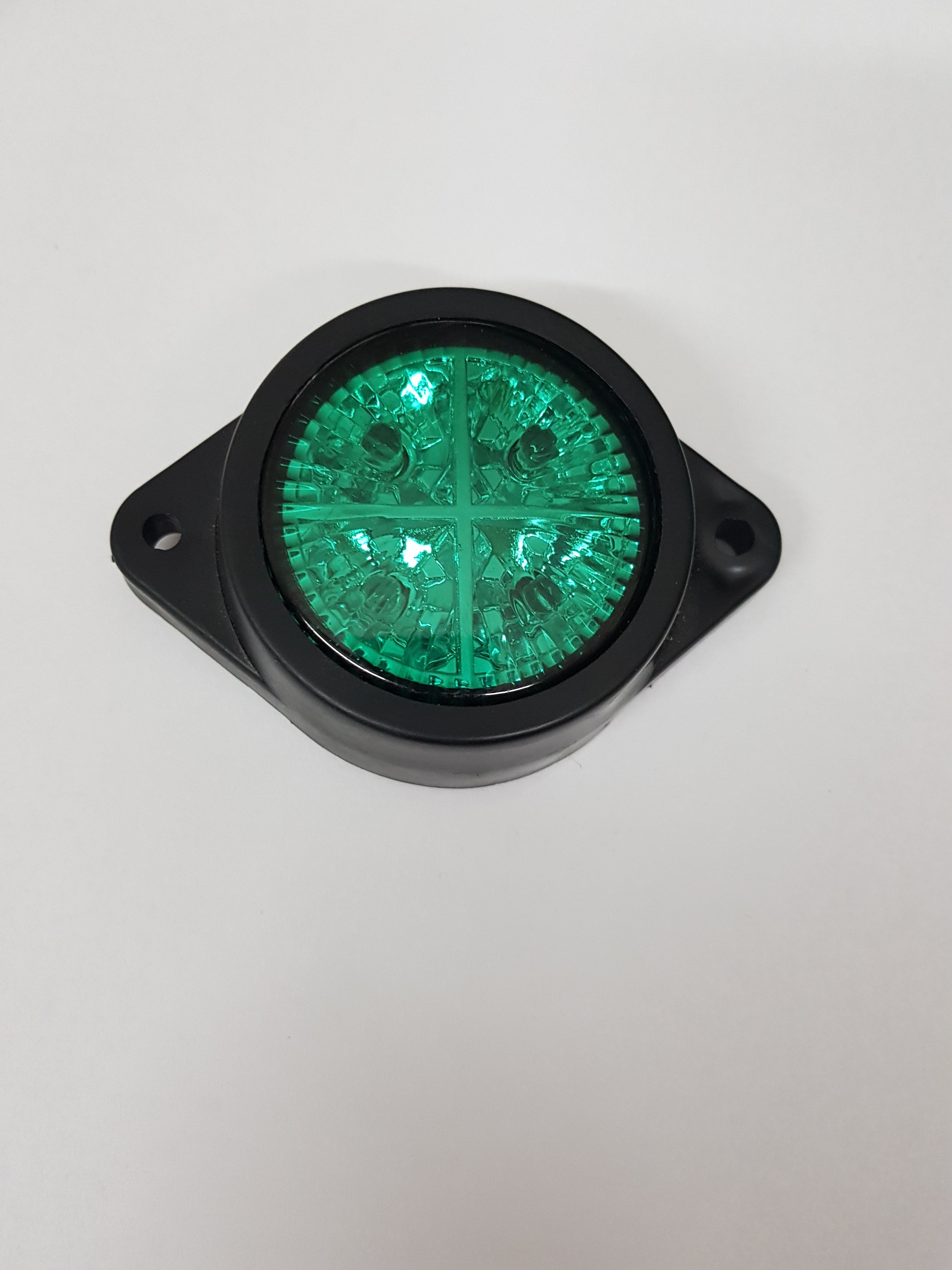 Feu de gabarit rond à LED vert, 4 diodes, lampe de position et de signalisation 24 V