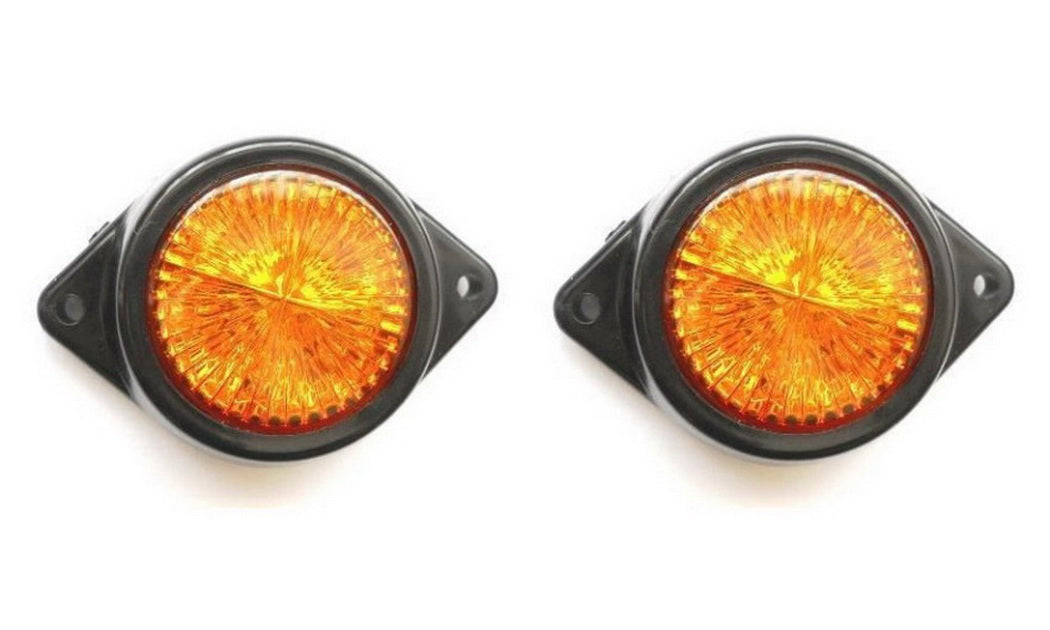 Feu de gabarit LED rond, jaune, 4 diodes, 12 V, lot de 2