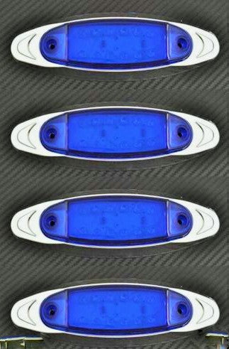 Feu de gabarit LED ovale, 12 diodes, bleu, lampe de position 24V pour camions et remorques