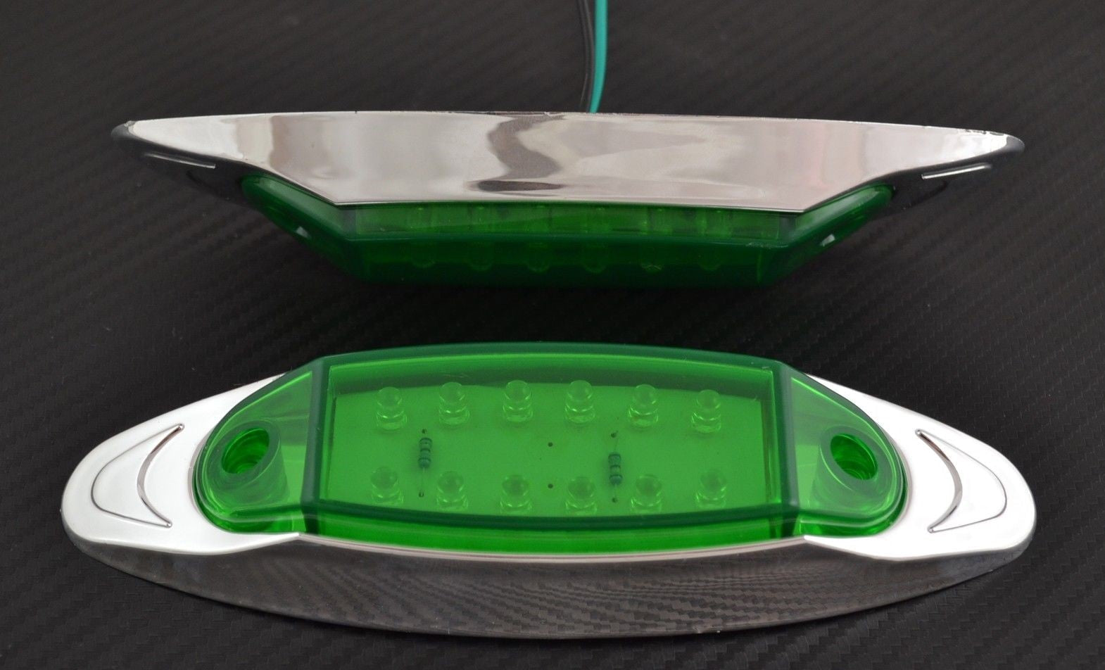 Feu de gabarit LED ovale, 12 diodes, vert, 12 V