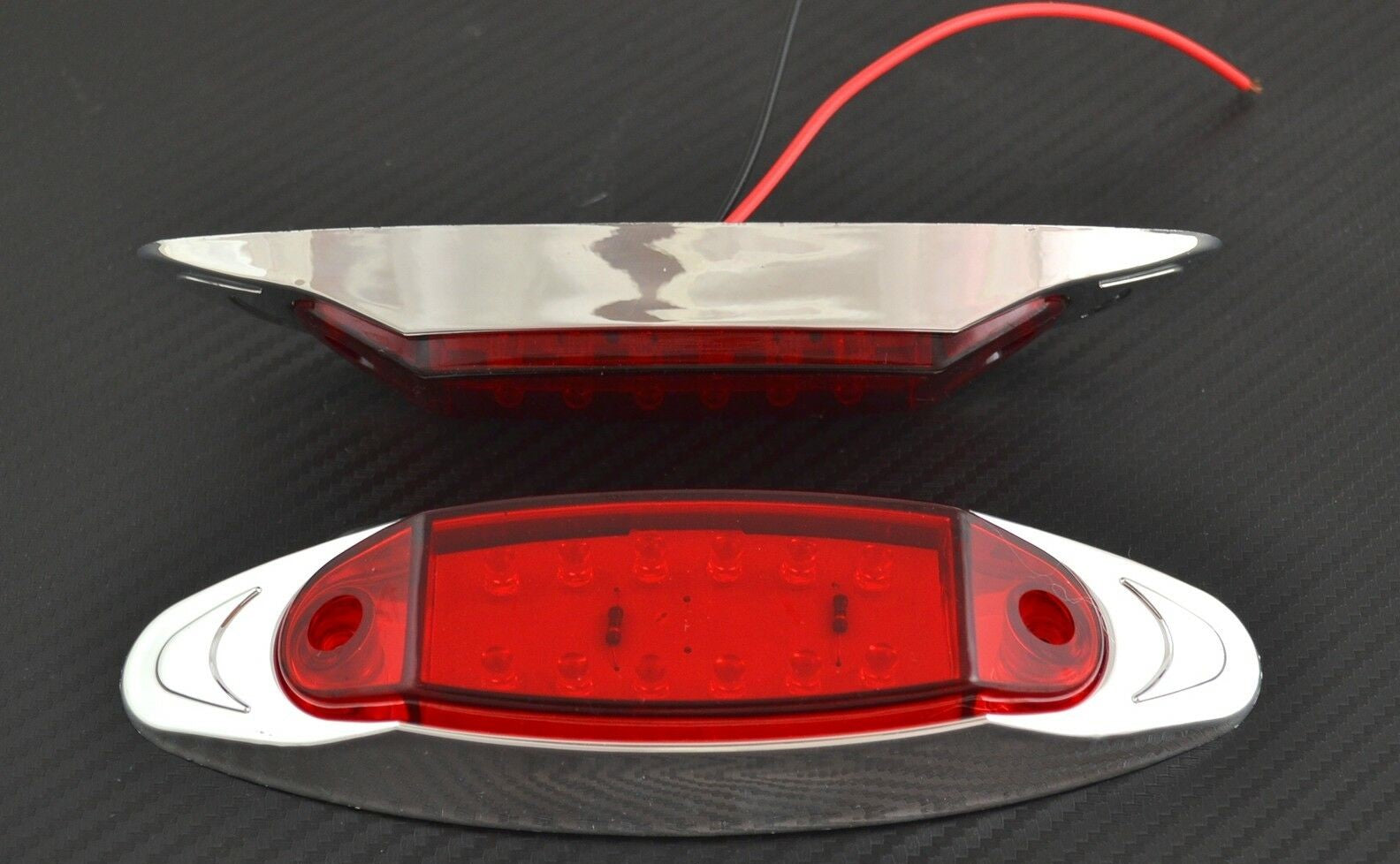 Feu de gabarit LED ovale, 12 LED rouges, lampe de position 12 V