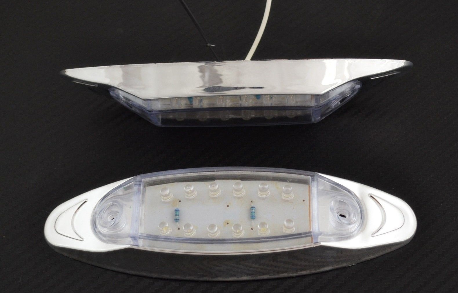 Feux de gabarit LED ovales, blanc, 12 LED, 12 V, lot de 4