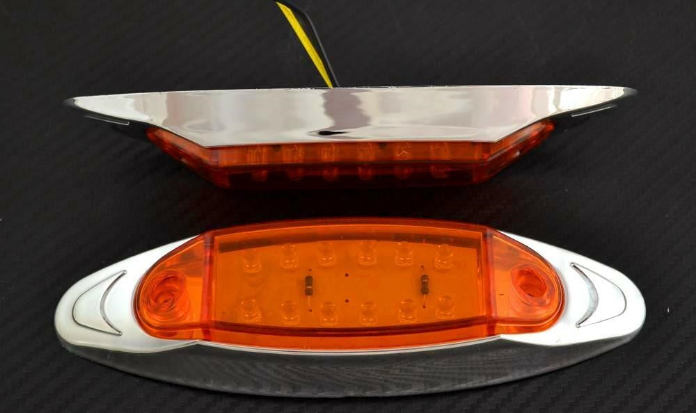 Feu de gabarit LED ovale, 12 diodes, jaune, lampe de signalisation 12 V