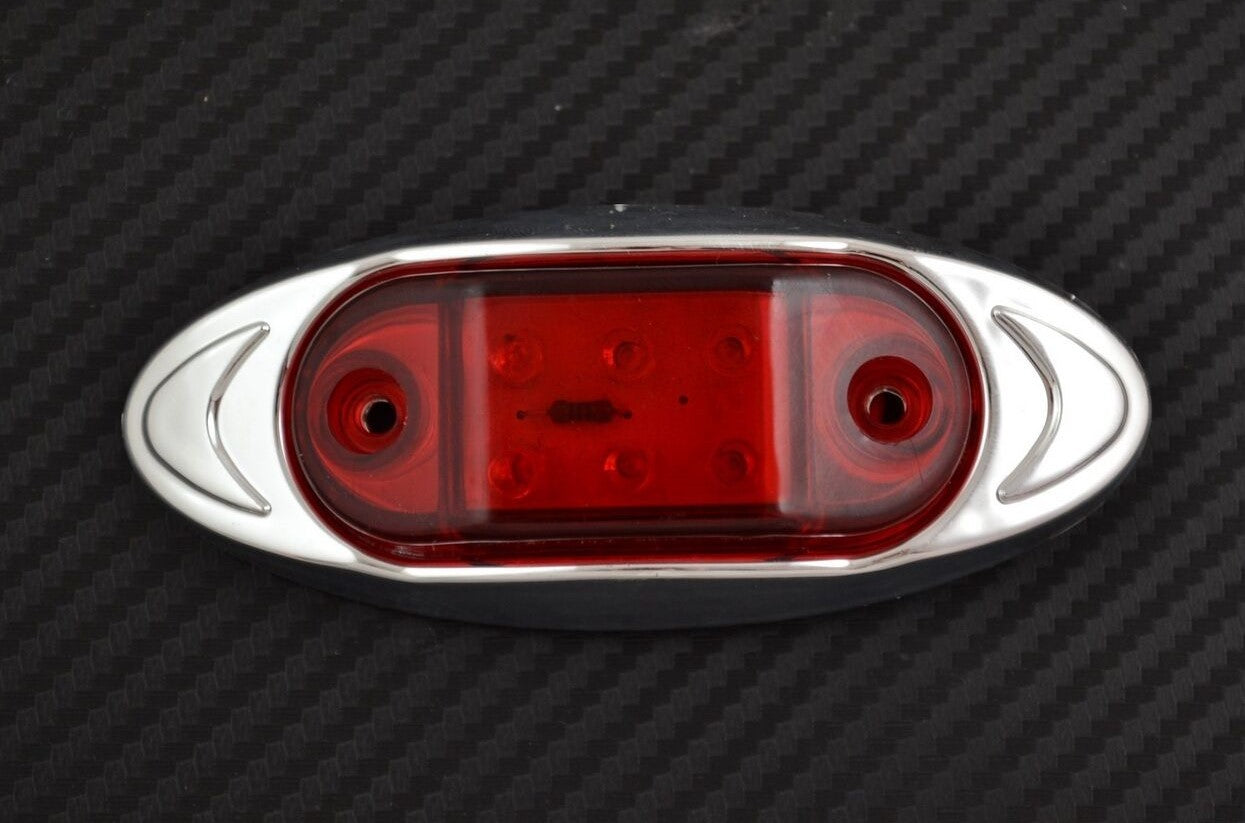 Feu de gabarit latéral LED ovale, 6 diodes rouges, lampe de gabarit et de position 24 V