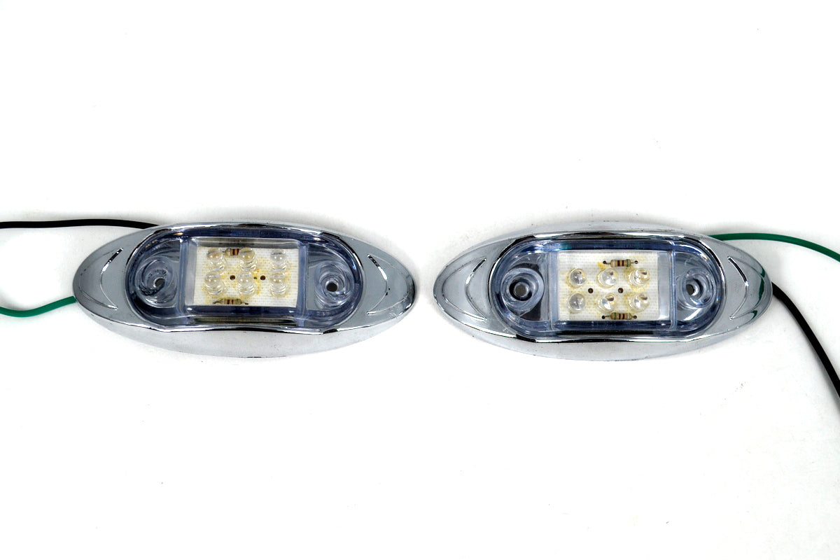 Feu de position LED ovale, 6 diodes LED, lentille blanche à éclairage vert, lampe de position 12 V