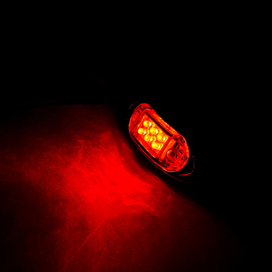 Feu de gabarit LED ovale, 6 diodes, boîtier blanc, feu de position rouge 24V