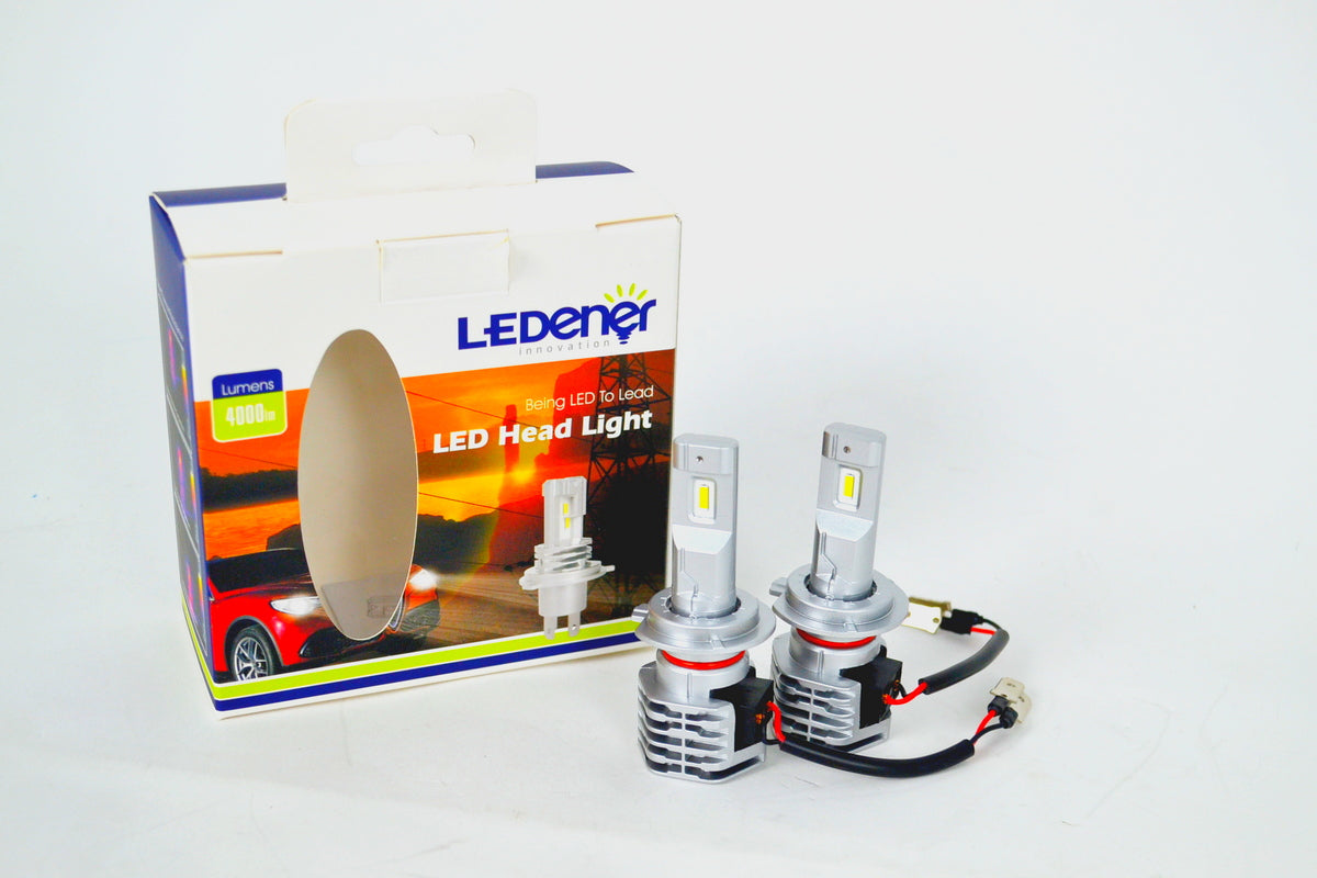 Jeu d’ampoules de phare LED H7, 44 W 4000 lm, 9–32 V sans ventilateur à refroidissement autonome 6500 K