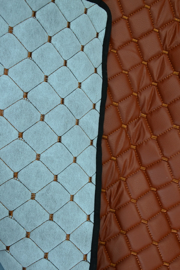 Brown Eco Leather Floor Mats – suitable for Mercedes Actros Giga Space MP4/MP5, Right-Hand Drive, Folding Passenger Seat