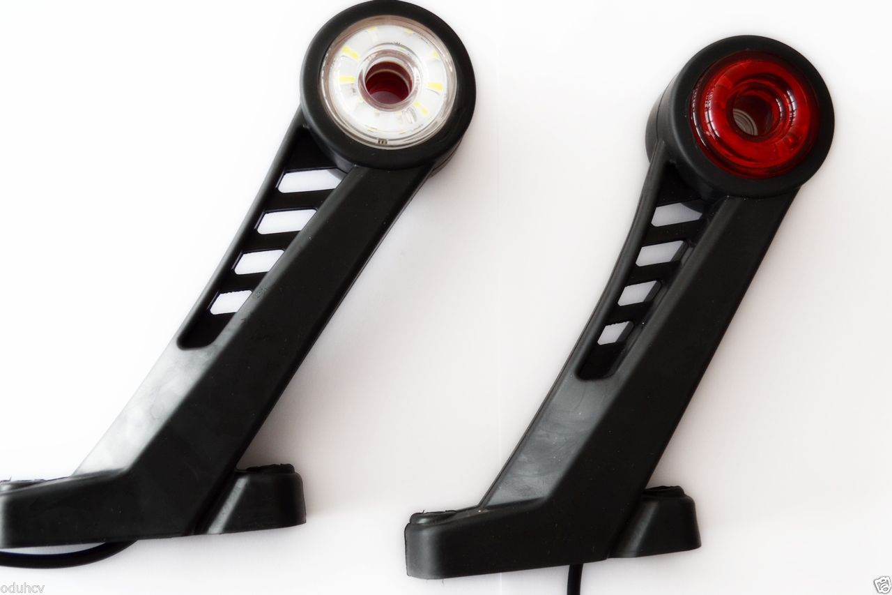 Jeu de feux de gabarit LED, rouge/blanc, 9 LED, 24 V, 230 x 170 x 50 mm, lot de 2