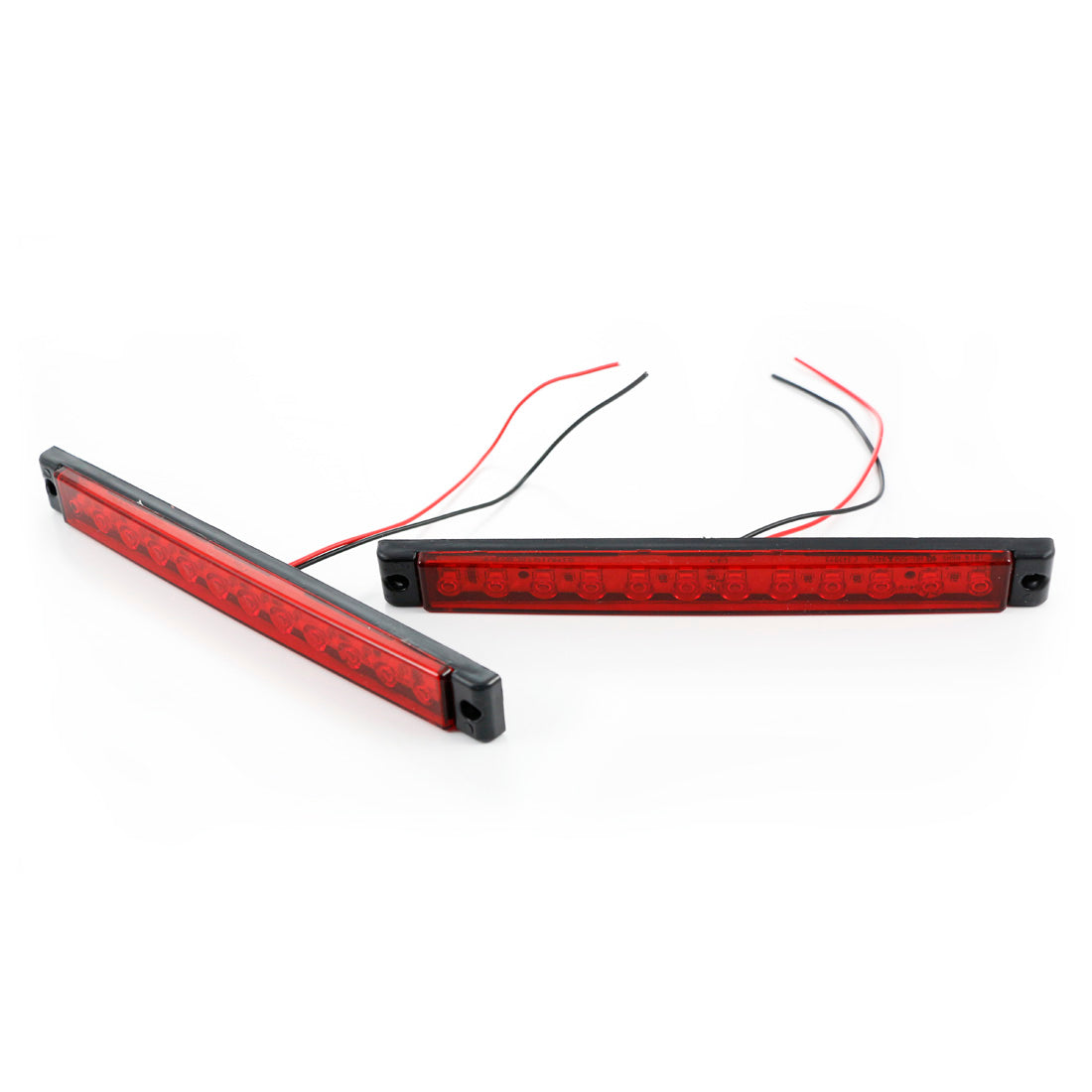 Feu de gabarit long rouge avec cabochon jaune 12 V 17 x 2 x 1 cm